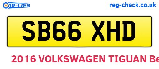 SB66XHD are the vehicle registration plates.
