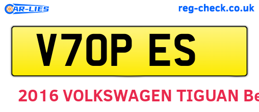 V70PES are the vehicle registration plates.