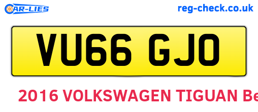 VU66GJO are the vehicle registration plates.