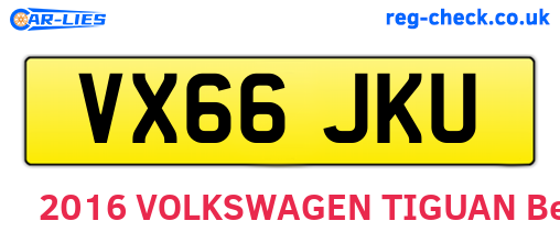 VX66JKU are the vehicle registration plates.