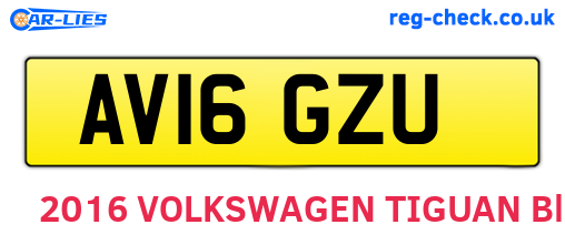 AV16GZU are the vehicle registration plates.