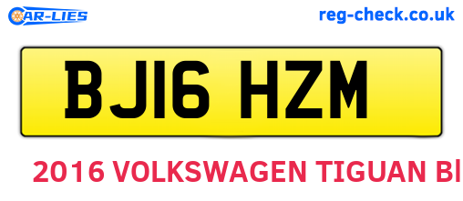 BJ16HZM are the vehicle registration plates.