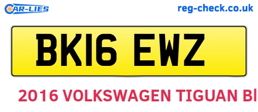 BK16EWZ are the vehicle registration plates.