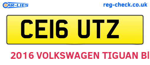CE16UTZ are the vehicle registration plates.