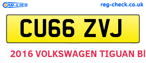 CU66ZVJ are the vehicle registration plates.