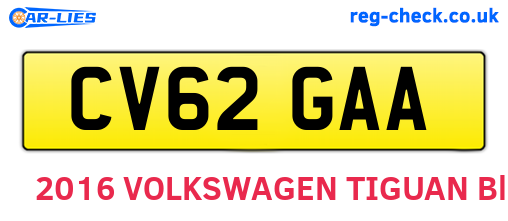 CV62GAA are the vehicle registration plates.