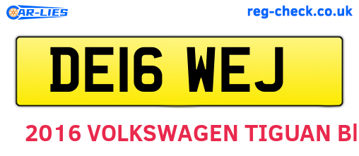 DE16WEJ are the vehicle registration plates.