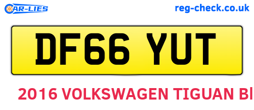 DF66YUT are the vehicle registration plates.