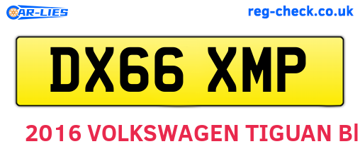 DX66XMP are the vehicle registration plates.