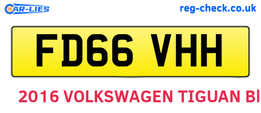 FD66VHH are the vehicle registration plates.