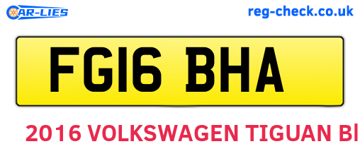 FG16BHA are the vehicle registration plates.