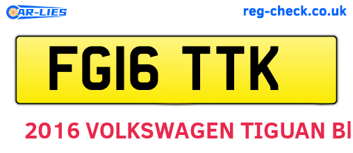 FG16TTK are the vehicle registration plates.