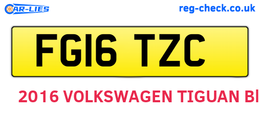 FG16TZC are the vehicle registration plates.