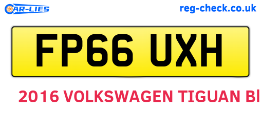 FP66UXH are the vehicle registration plates.