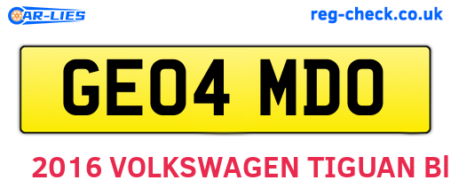 GE04MDO are the vehicle registration plates.