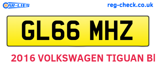 GL66MHZ are the vehicle registration plates.