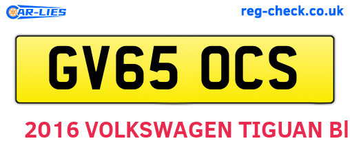 GV65OCS are the vehicle registration plates.