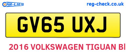 GV65UXJ are the vehicle registration plates.