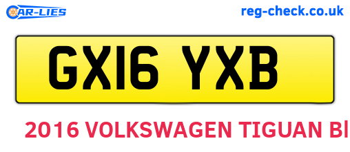 GX16YXB are the vehicle registration plates.