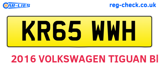 KR65WWH are the vehicle registration plates.