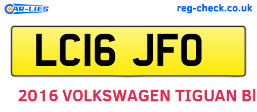 LC16JFO are the vehicle registration plates.