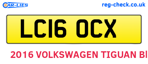 LC16OCX are the vehicle registration plates.