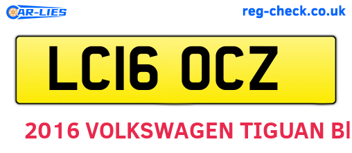 LC16OCZ are the vehicle registration plates.