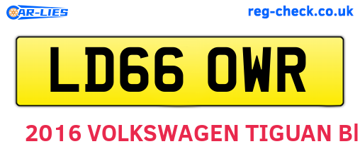 LD66OWR are the vehicle registration plates.