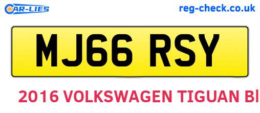 MJ66RSY are the vehicle registration plates.