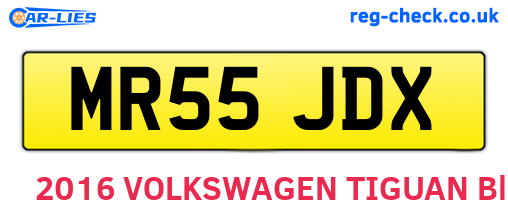 MR55JDX are the vehicle registration plates.