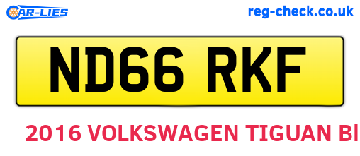 ND66RKF are the vehicle registration plates.