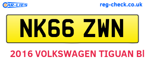 NK66ZWN are the vehicle registration plates.