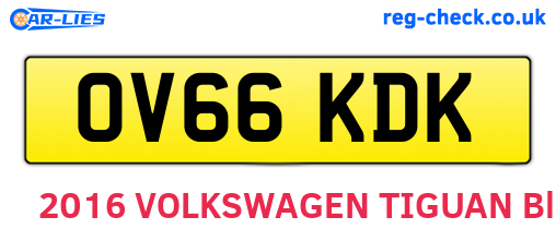 OV66KDK are the vehicle registration plates.