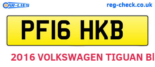 PF16HKB are the vehicle registration plates.