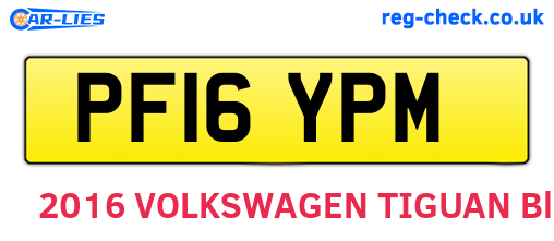 PF16YPM are the vehicle registration plates.