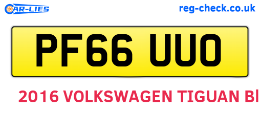 PF66UUO are the vehicle registration plates.