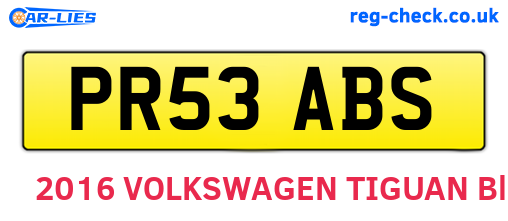 PR53ABS are the vehicle registration plates.