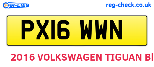 PX16WWN are the vehicle registration plates.