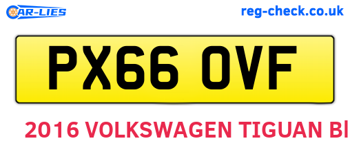 PX66OVF are the vehicle registration plates.