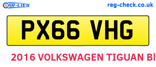 PX66VHG are the vehicle registration plates.