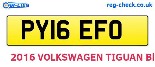 PY16EFO are the vehicle registration plates.
