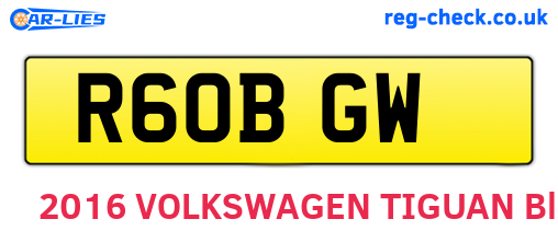 R60BGW are the vehicle registration plates.
