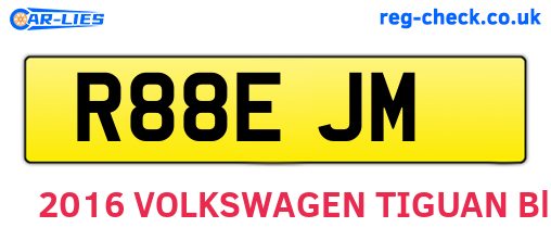 R88EJM are the vehicle registration plates.