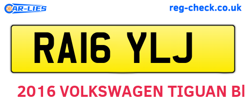 RA16YLJ are the vehicle registration plates.