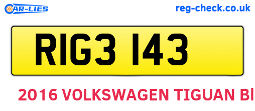 RIG3143 are the vehicle registration plates.