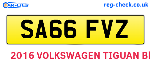 SA66FVZ are the vehicle registration plates.