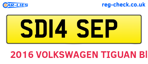 SD14SEP are the vehicle registration plates.