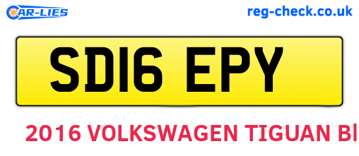 SD16EPY are the vehicle registration plates.