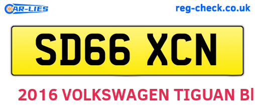 SD66XCN are the vehicle registration plates.