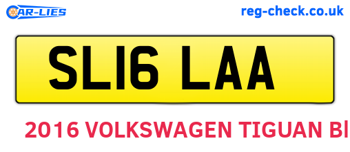 SL16LAA are the vehicle registration plates.